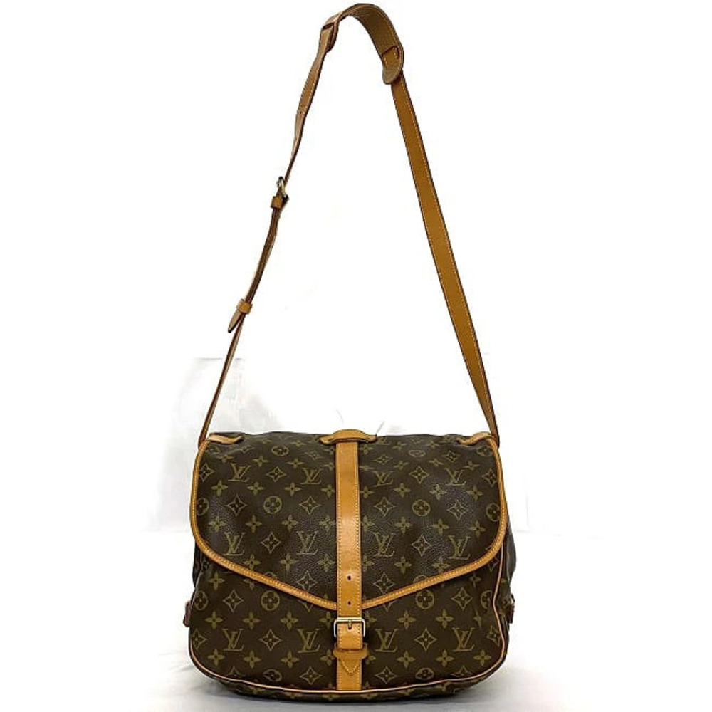 Louis Vuitton Messenger Travel Double Saumur Brown Bag Beige Shoulder Flap